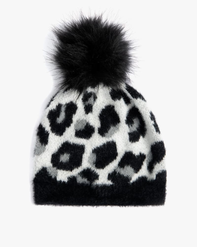 Front of a size None Daniela Puff Beanie in Black by Shiraleah. | dia_product_style_image_id:243162
